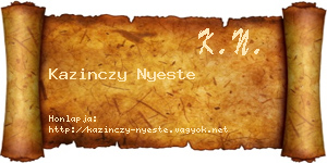 Kazinczy Nyeste névjegykártya